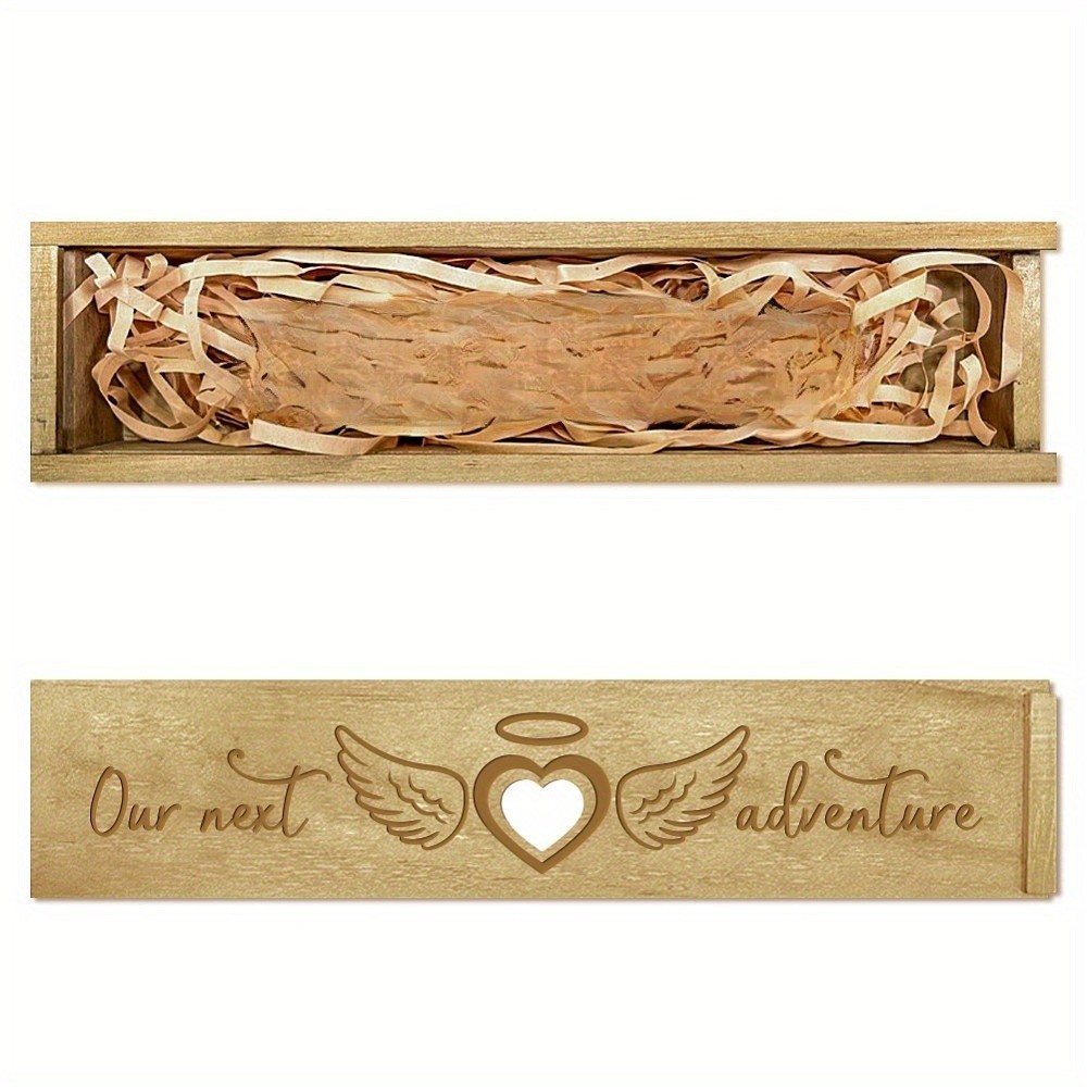 1pc Rectangle Wooden Pregnancy Test Keepsake box with Slide Cover Annouced