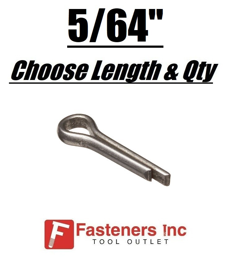 5/64" Diameter Cotter Pins Keys Split Plain Finish (All Sizes)