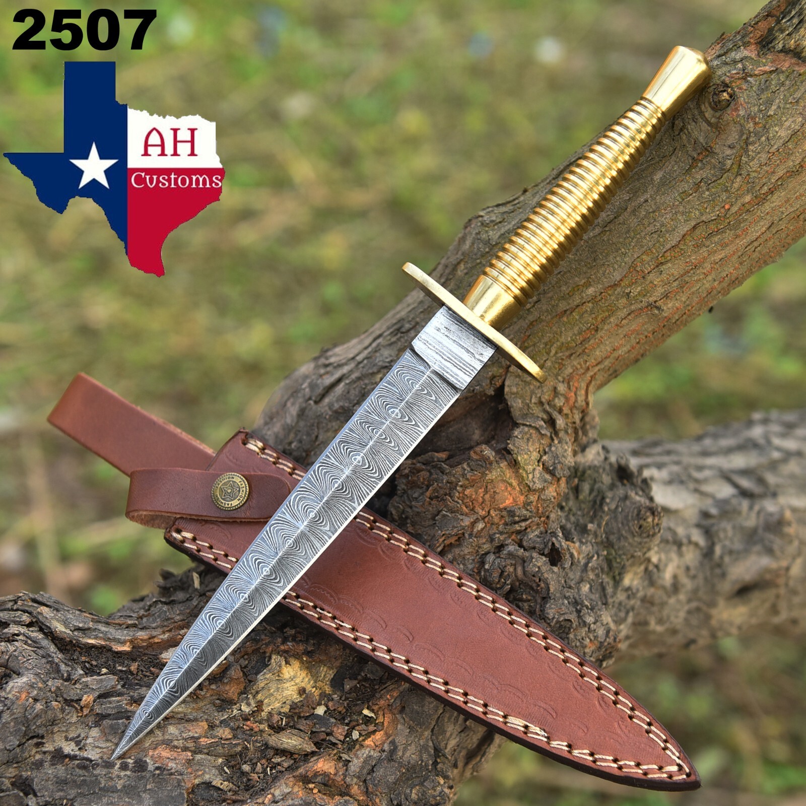 British Army Fairbairn Sykes Commando Knife 4rd Pat Brass Handle With Cover 2507