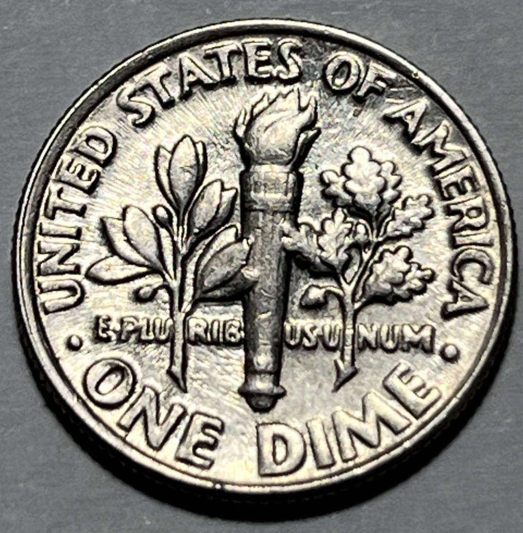 1988 P Roosevelt Dime Errors Strike Through Grease DDO Slight Doubling #3