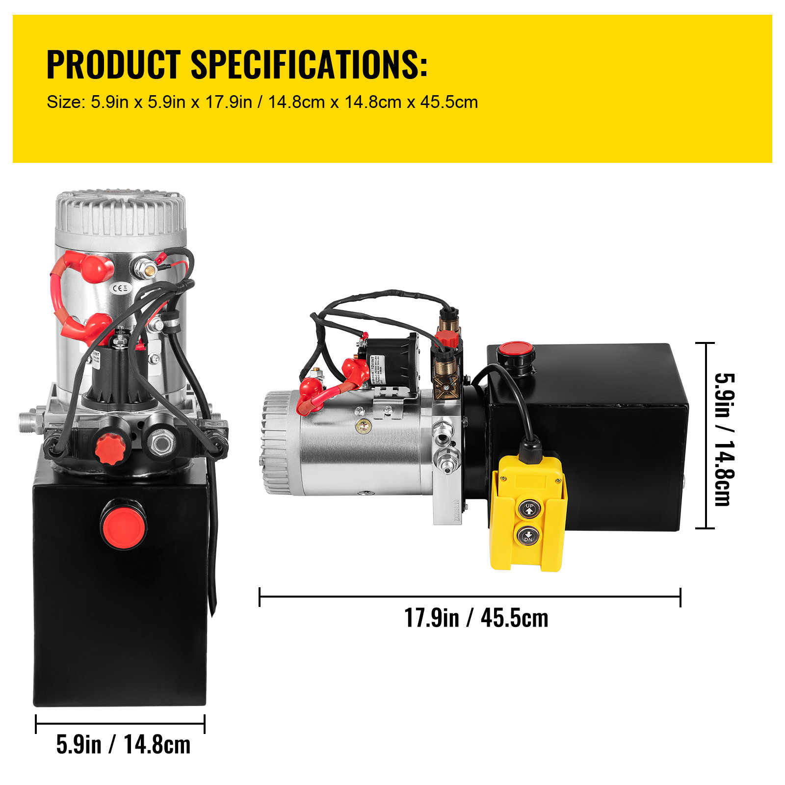 4 Quart Double Acting Hydraulic Pump DC 12V Dump Trailer Power Unit Pack 22MPA
