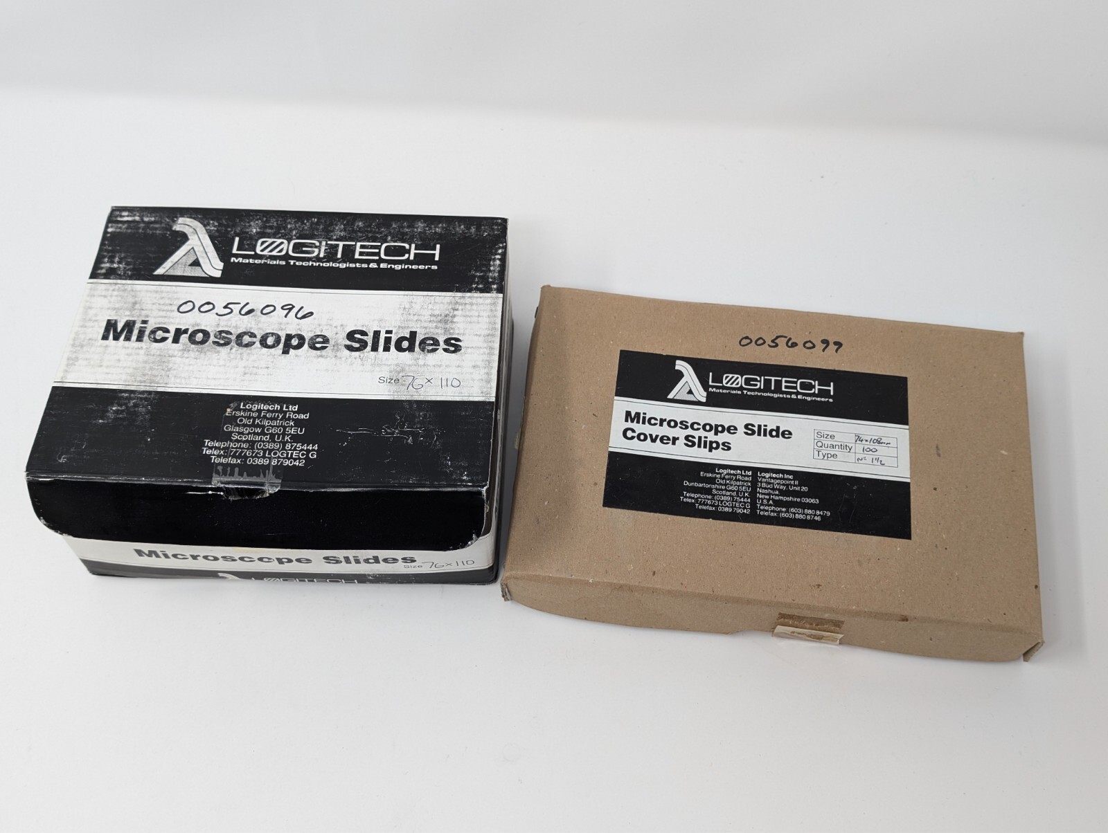 Logitech Large 76x110 Microscope Slides & Cover Slips, 100/Box, Petrographic