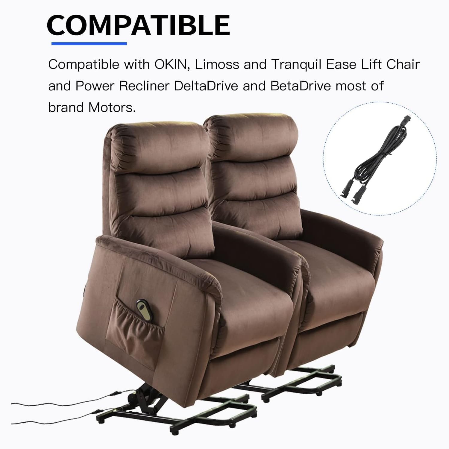 Universal Dual Motor Power Supply Transformer with AC Cord, L black