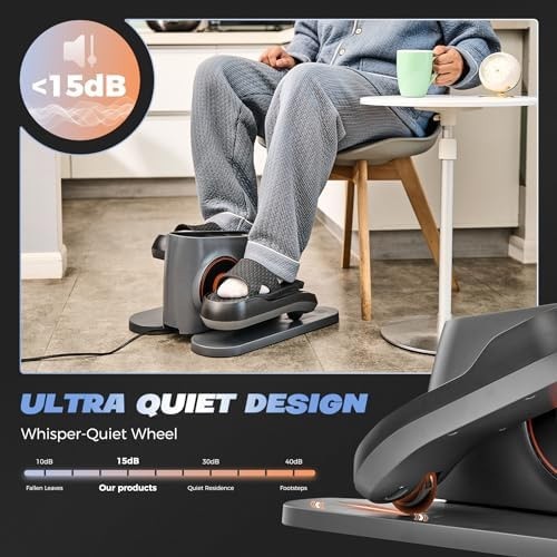 Saker Under Desk Elliptical Machine, Electric Seated Pedal Exerciser, Mini El...