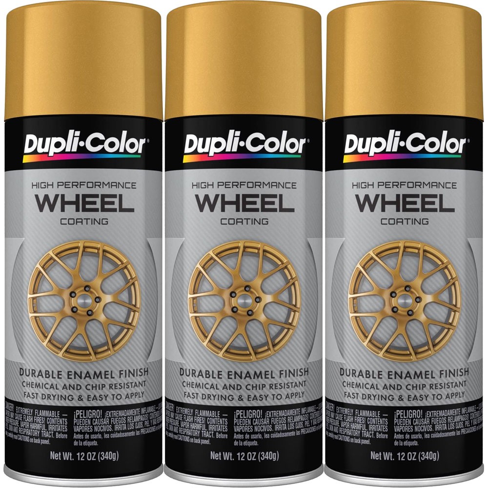Duplicolor HWP111 (3-Pack), High Performance Wheel Paint, Matte Gold, 12 oz