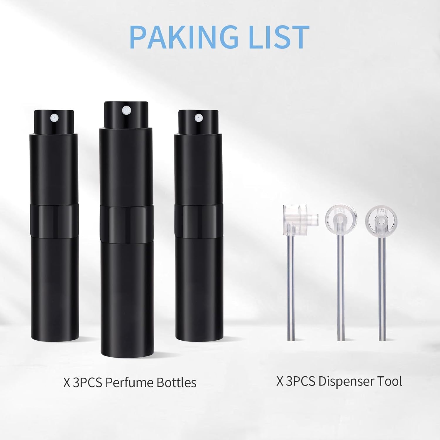 Putmhim 3Pcs 8ml Cologne Travel Bottle, Perfume Atomizer, Refillable Perfume