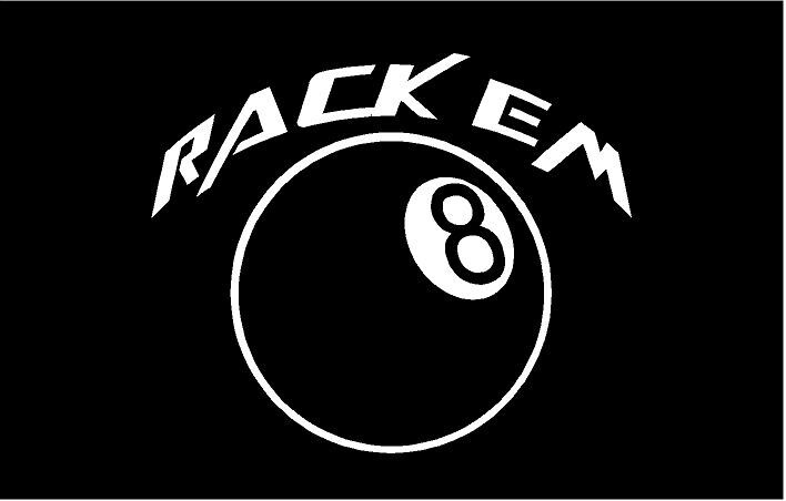 Rackem 8 Ball Sticker 5x6 inches for lucasi pool players