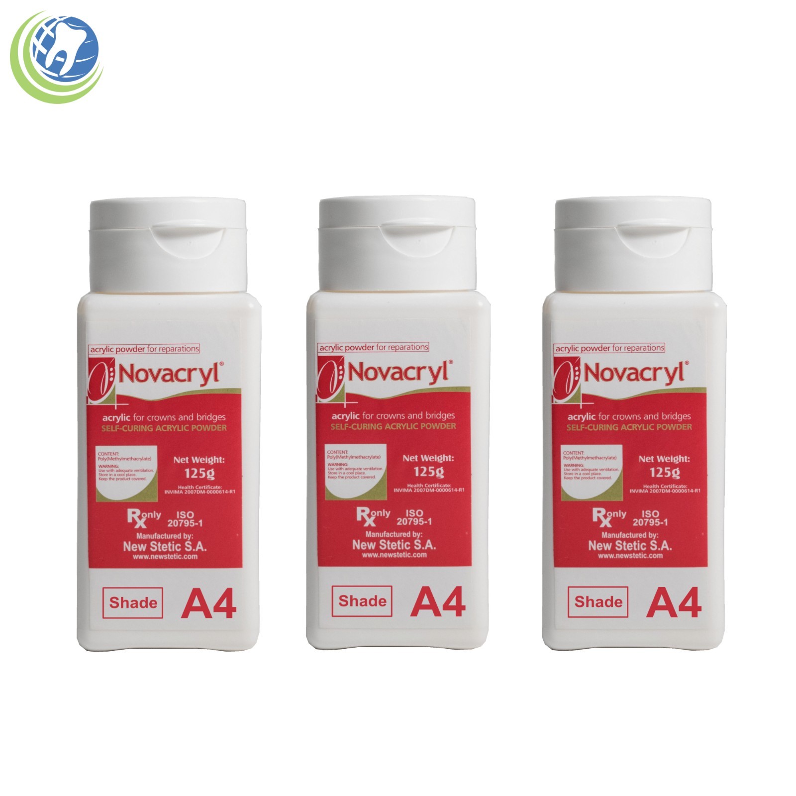 3X Novacryl Self Curing Acrylic Resin Shade A4 87 Temporary Crown Bridge Repair