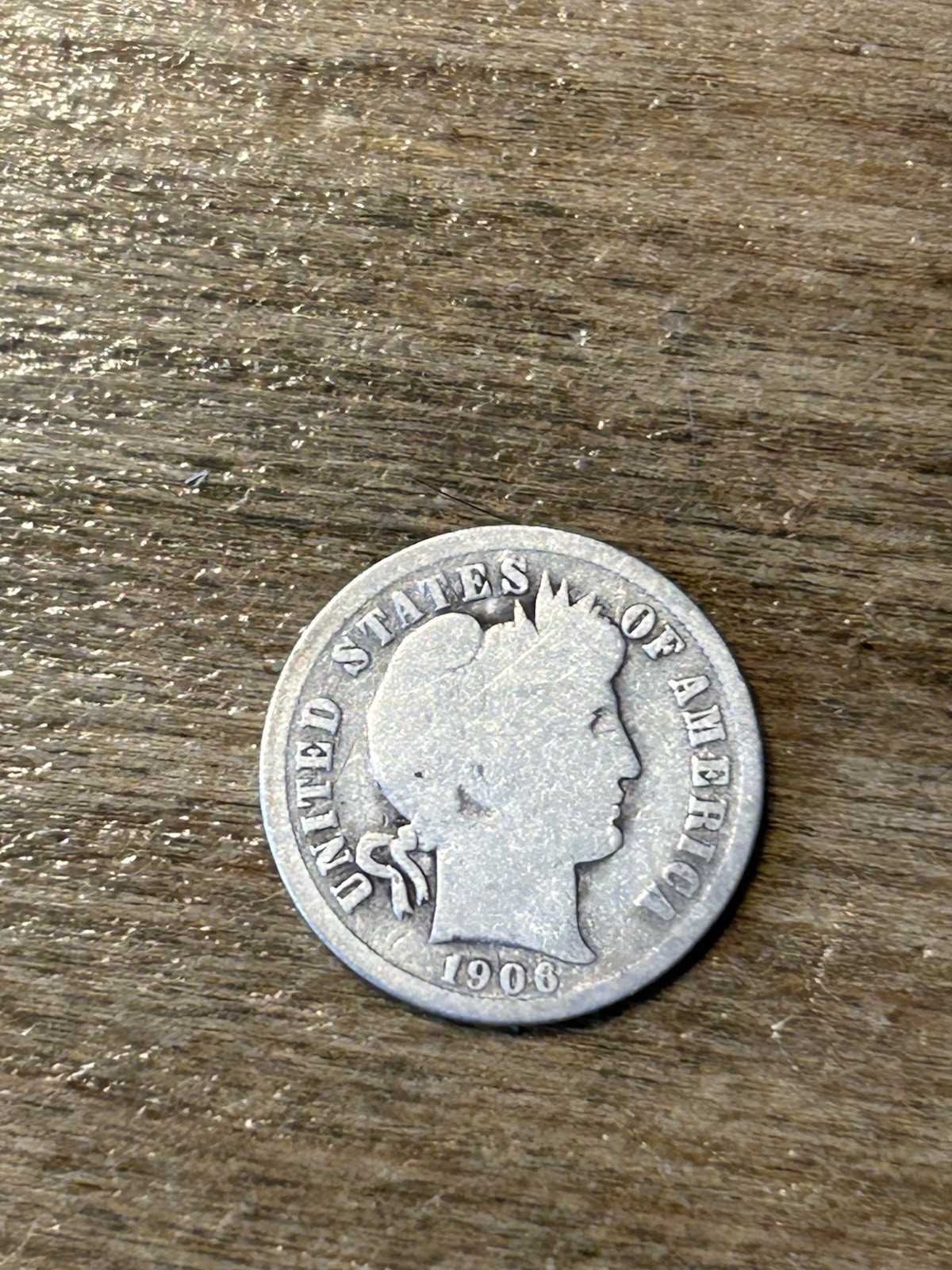 1906 Barber Dime G+