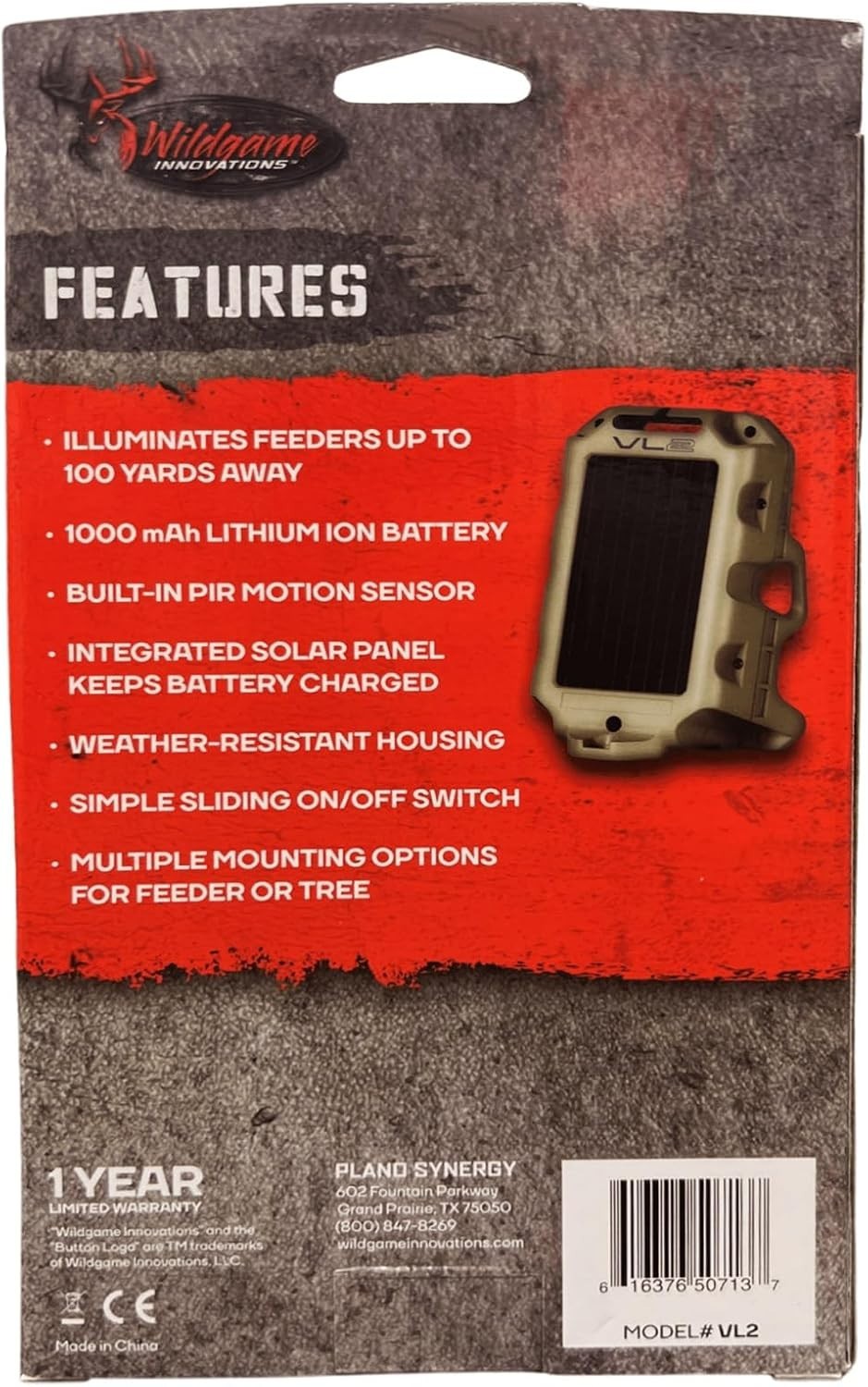 Solar-Integrated Hunting Light - 100 Yards Visibility for Nocturnal Game