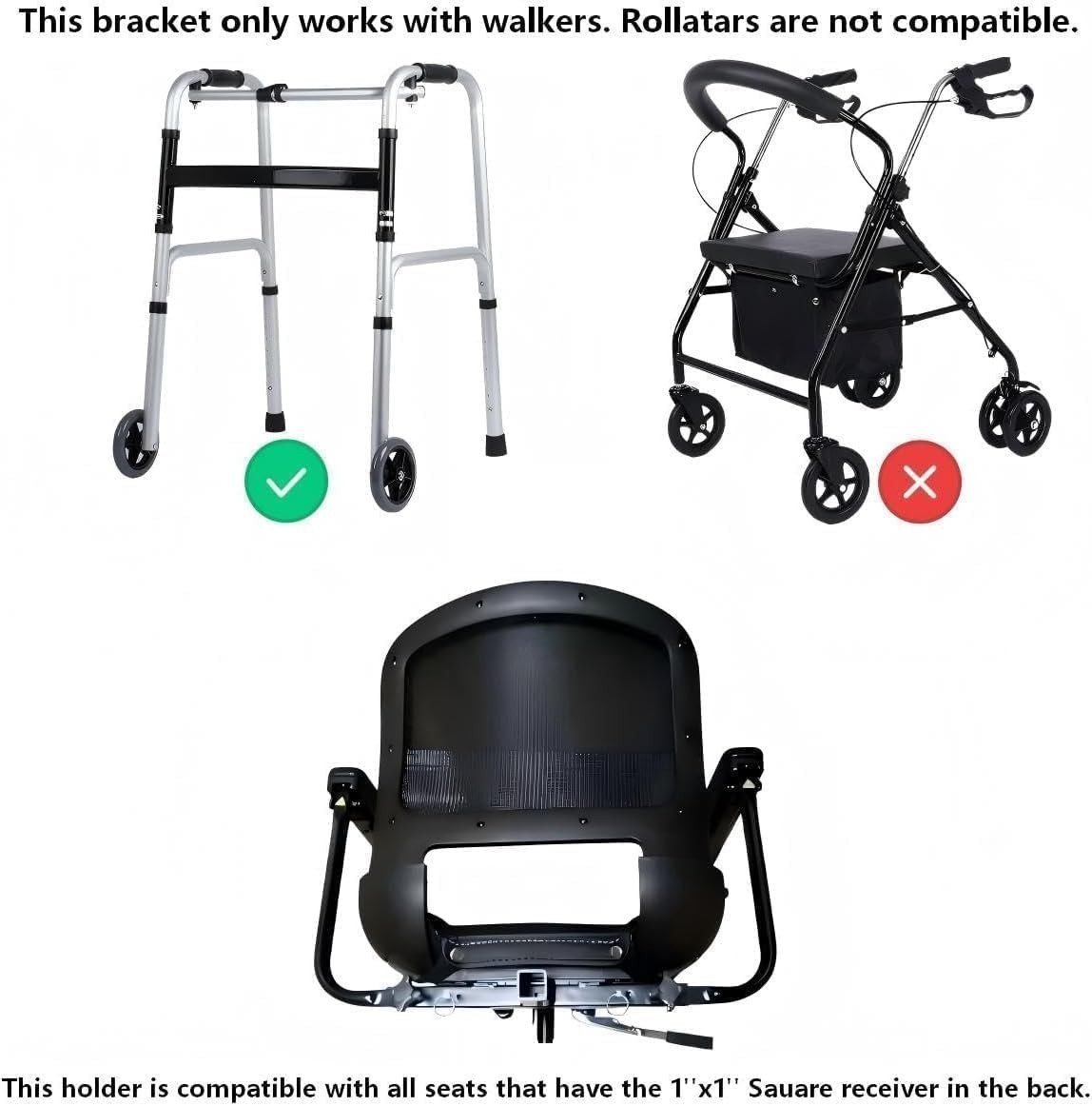 Walker Holder Mobility Scooters Fits Pride Mobility & Golden Technologies & More