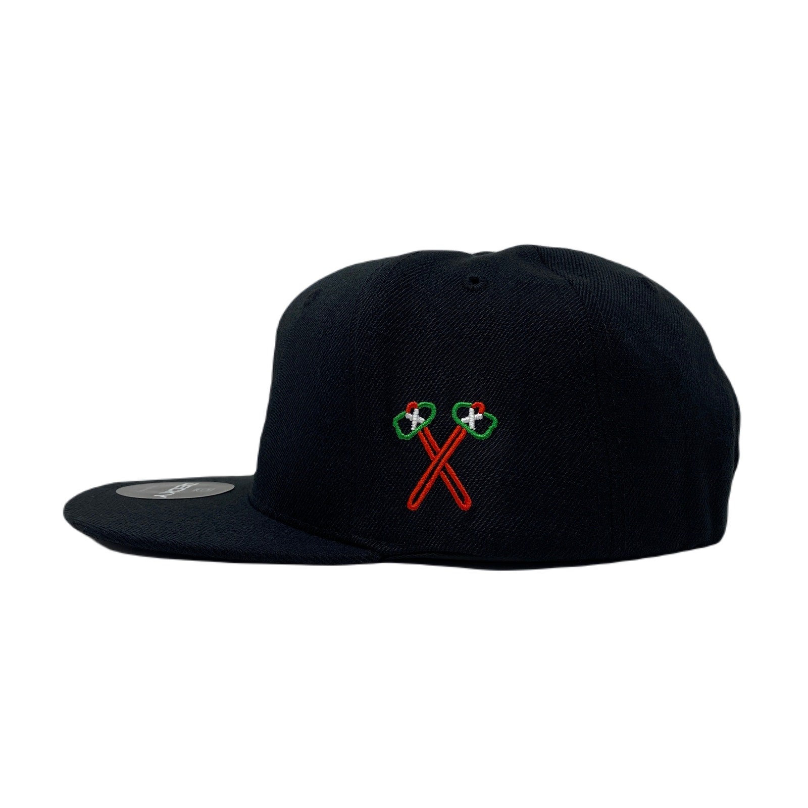 Indian Feathers Tomahawk Snapback Hat All Black
