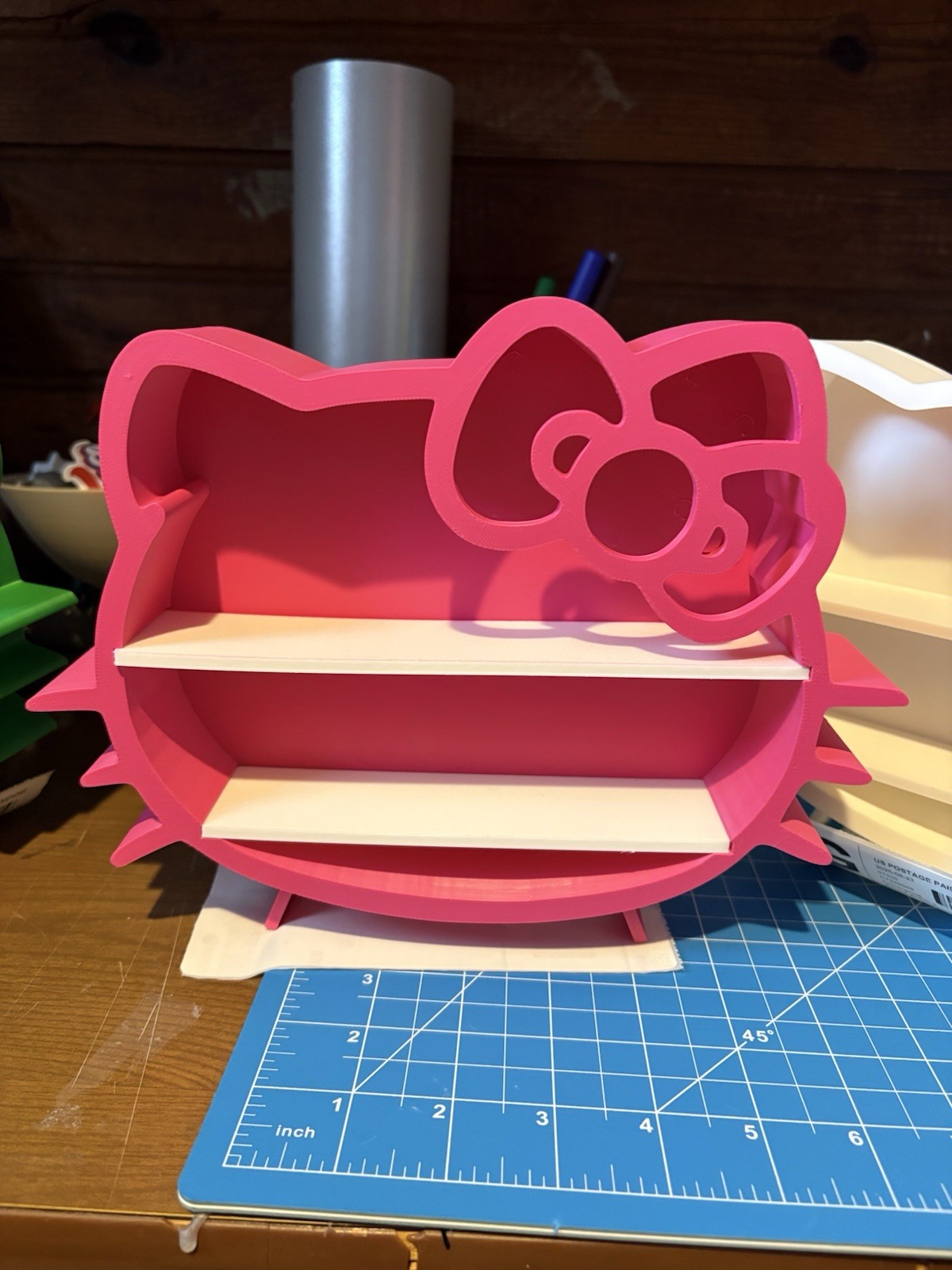 Hello Kitty Inspired Organizer Shelf – Cute Mini Display Stand with Bow