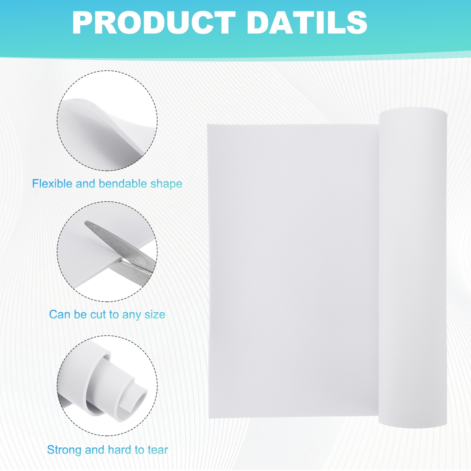 High Density EVA Foam Sheets 2mm Thick, 39x13" for Cosplay DIY, 2 Roll, White