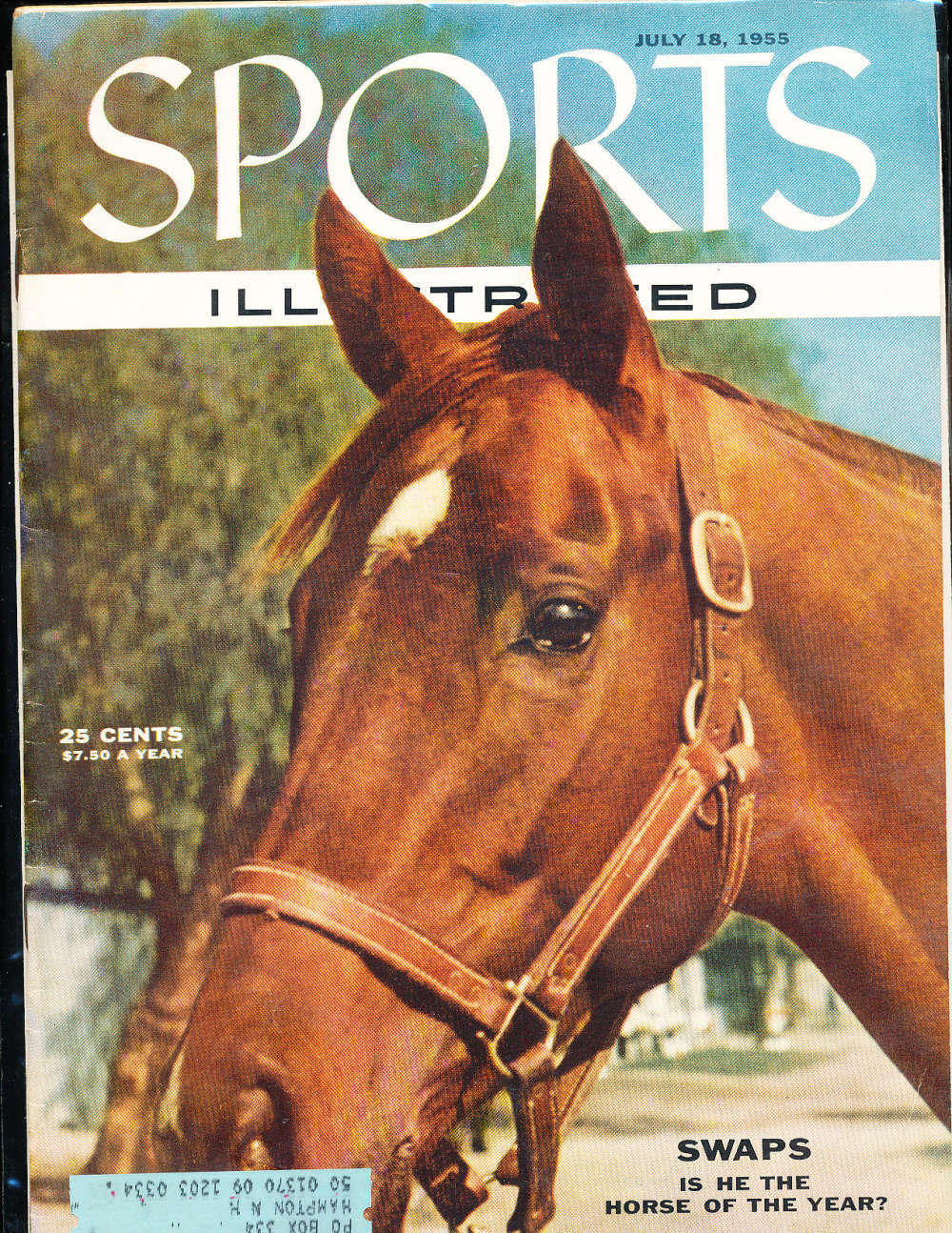 7/18 1955  Swaps horse Sports Illustrated label em  sibx3