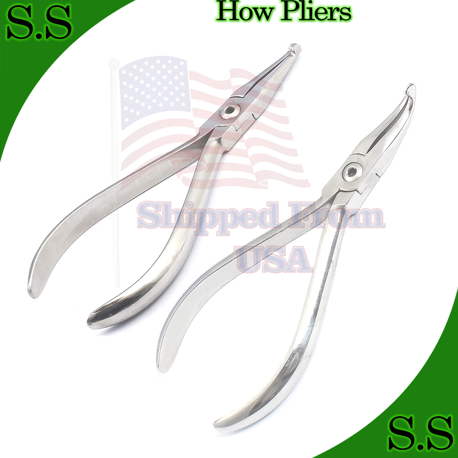 2 Pliers How Crown Dental 1 STRAIGHT. 1 CURVED ORTHODONTIC Instruments