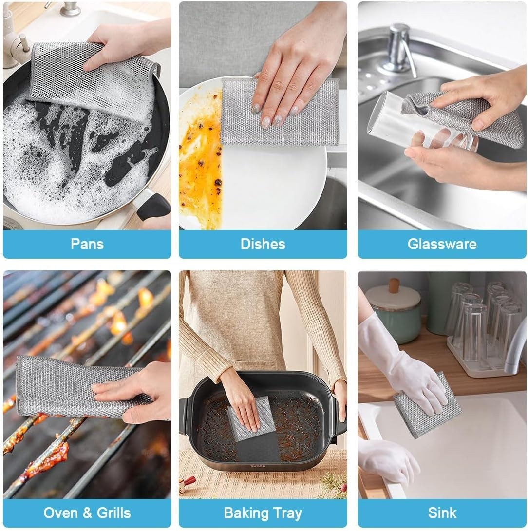 Versatile Non-Scratch Wire Dishcloths (24PK) for All Kitchen Cleansing Needs
