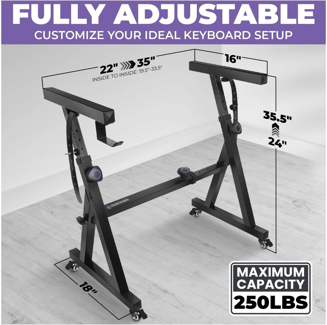 Z-Style Keyboard Stand w/ Wheels Adjustable Heavy Duty for 54–88 Key Pianos NEW