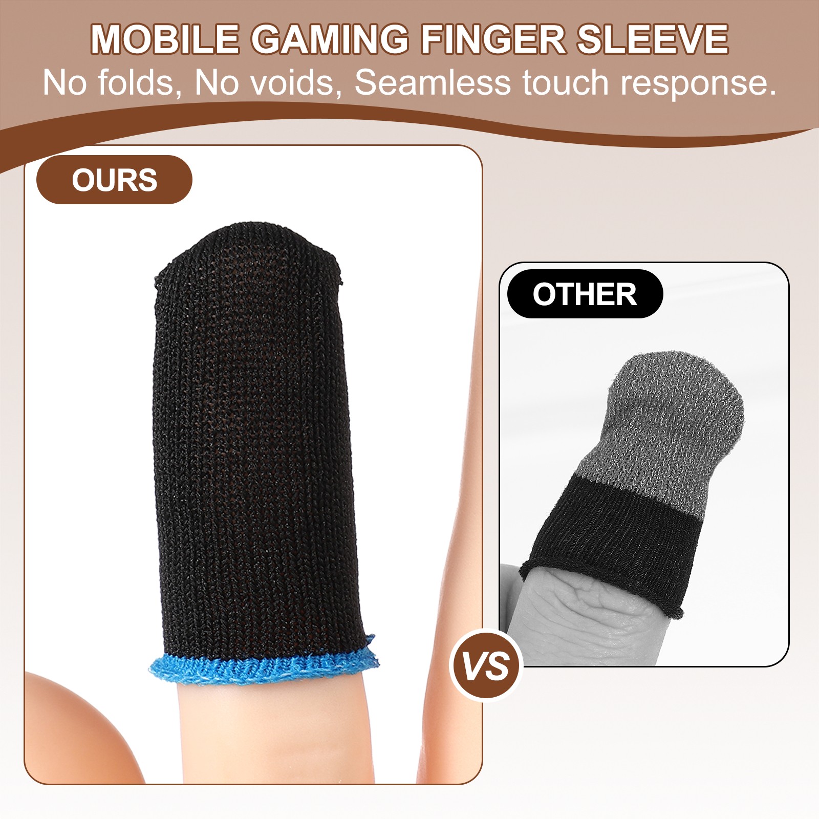 Mobile Gaming Finger Sleeve, 40 Pack Controller Finger Thumb Sleeve, Blue