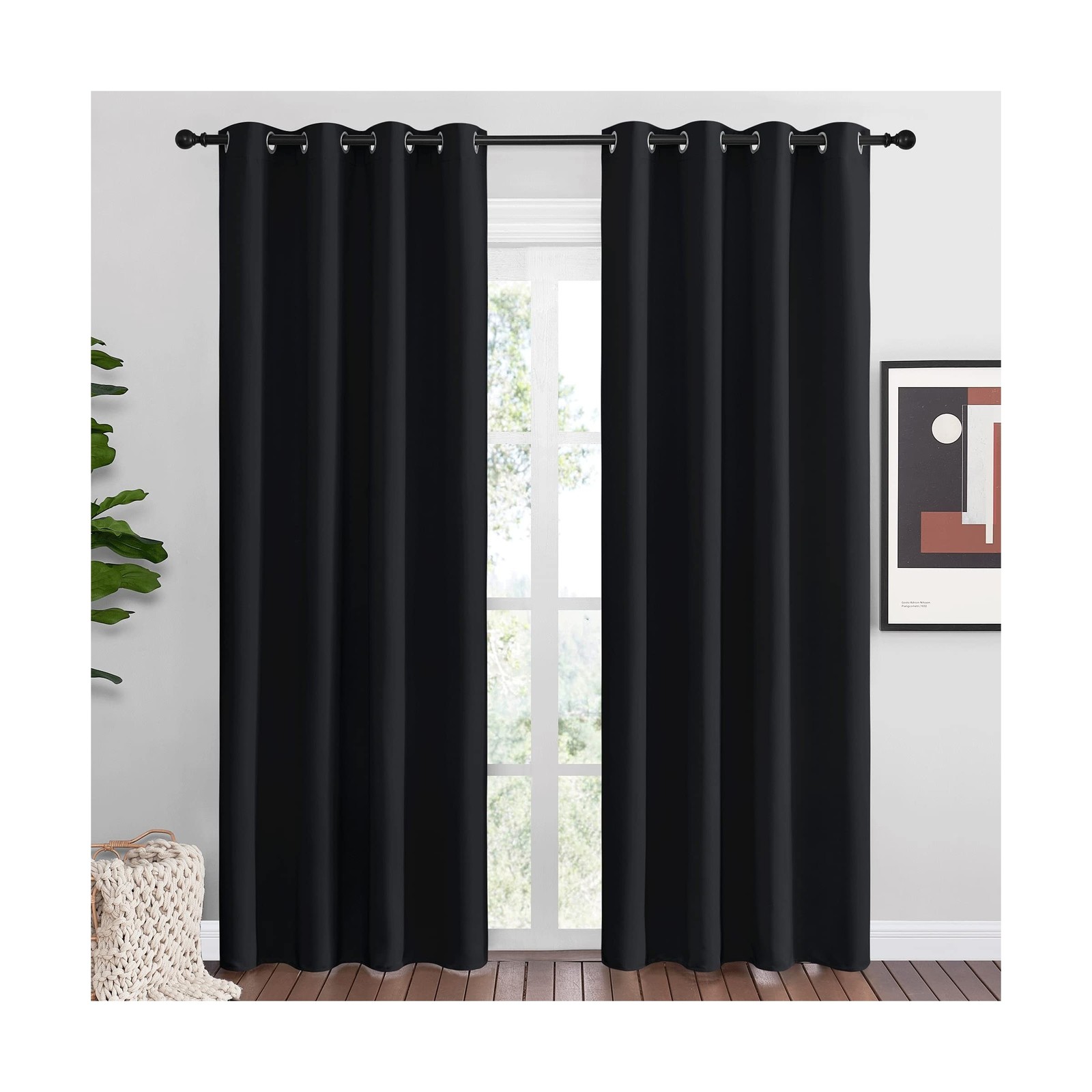 NICETOWN Black Out Curtains for Bedroom Living Room 80 Inches L... FAST USA SHIP
