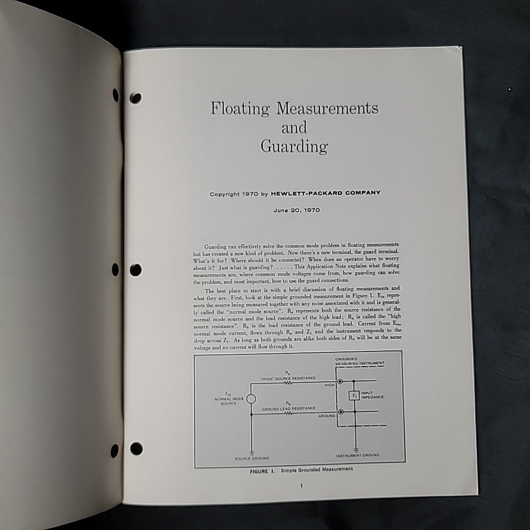 Hewlett-Packard HP Application Note 123 Floating Measurements & Guarding 1970