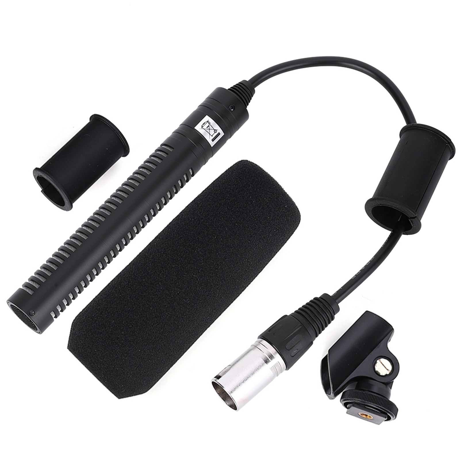 Condenser Microphone Stereo Camera Mic Video Recording Black Unidirectional Anti