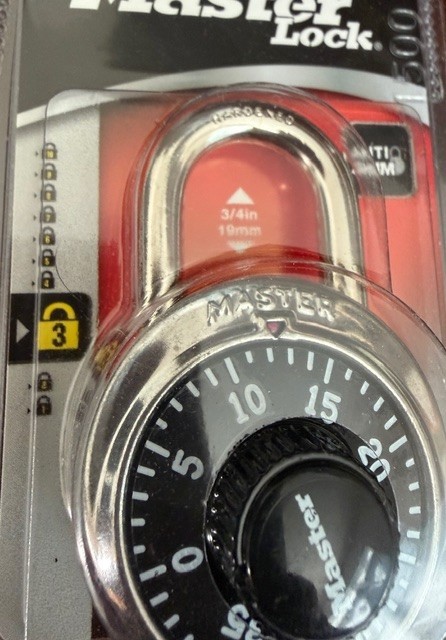 Master Lock 3-Digit Combination Padlock 3X 1500D 1-7/8" NEW