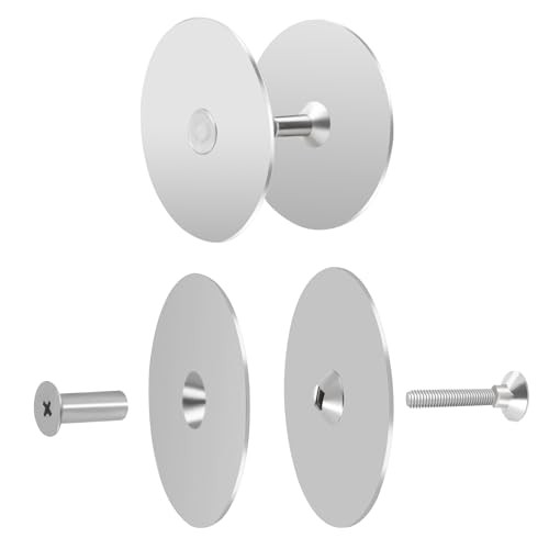 2 Set Door Hole Cover Plate,2-5/8" Diameter Round Deadbolt Cover Silver