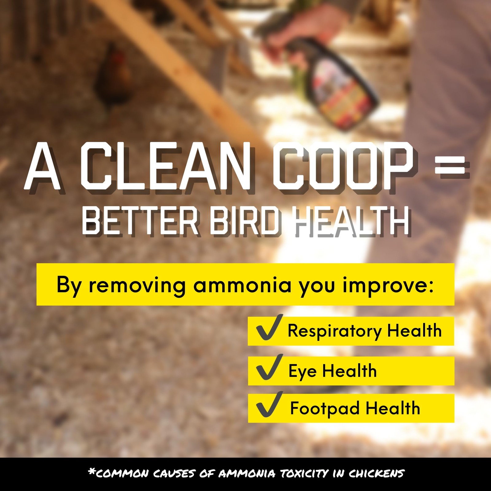 Chicken Coop Odor Control Spray for Chickens & Brooders, 24 oz