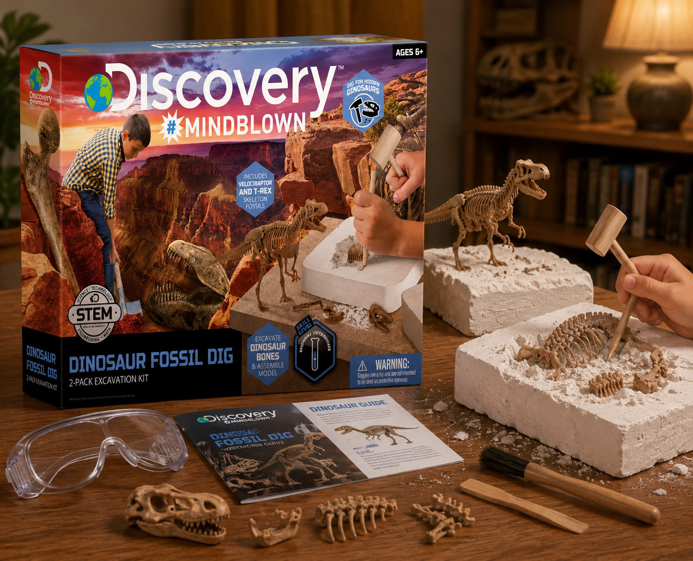 Discovery MindBlown Toy Dinosaur Excavation Kit Skeleton 3D Puzzle