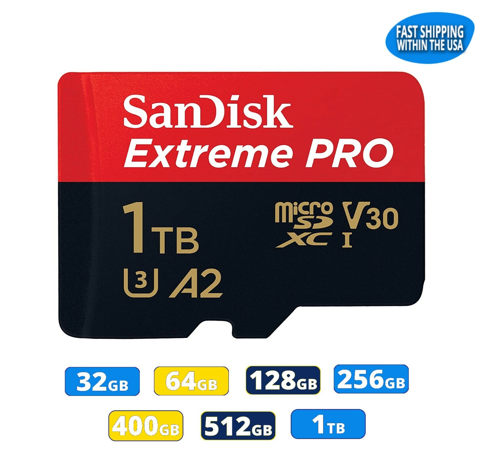 Sandisk Extreme Pro 32GB 64GB 128GB 256GB 512GB 1TB Micro SD for GoPro & More