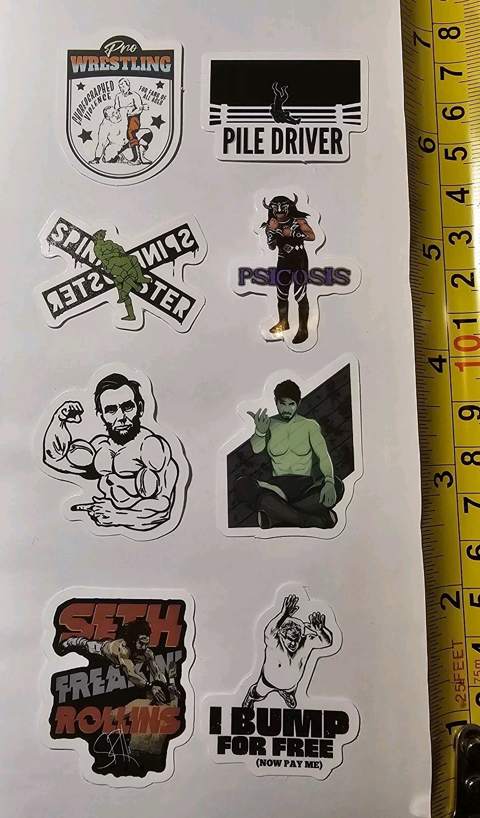 CRAZY PRO-WRESTLING RETRO STYLE WRESTLER FUN FUNNY LOL STICKERS S73 STICKER LOT