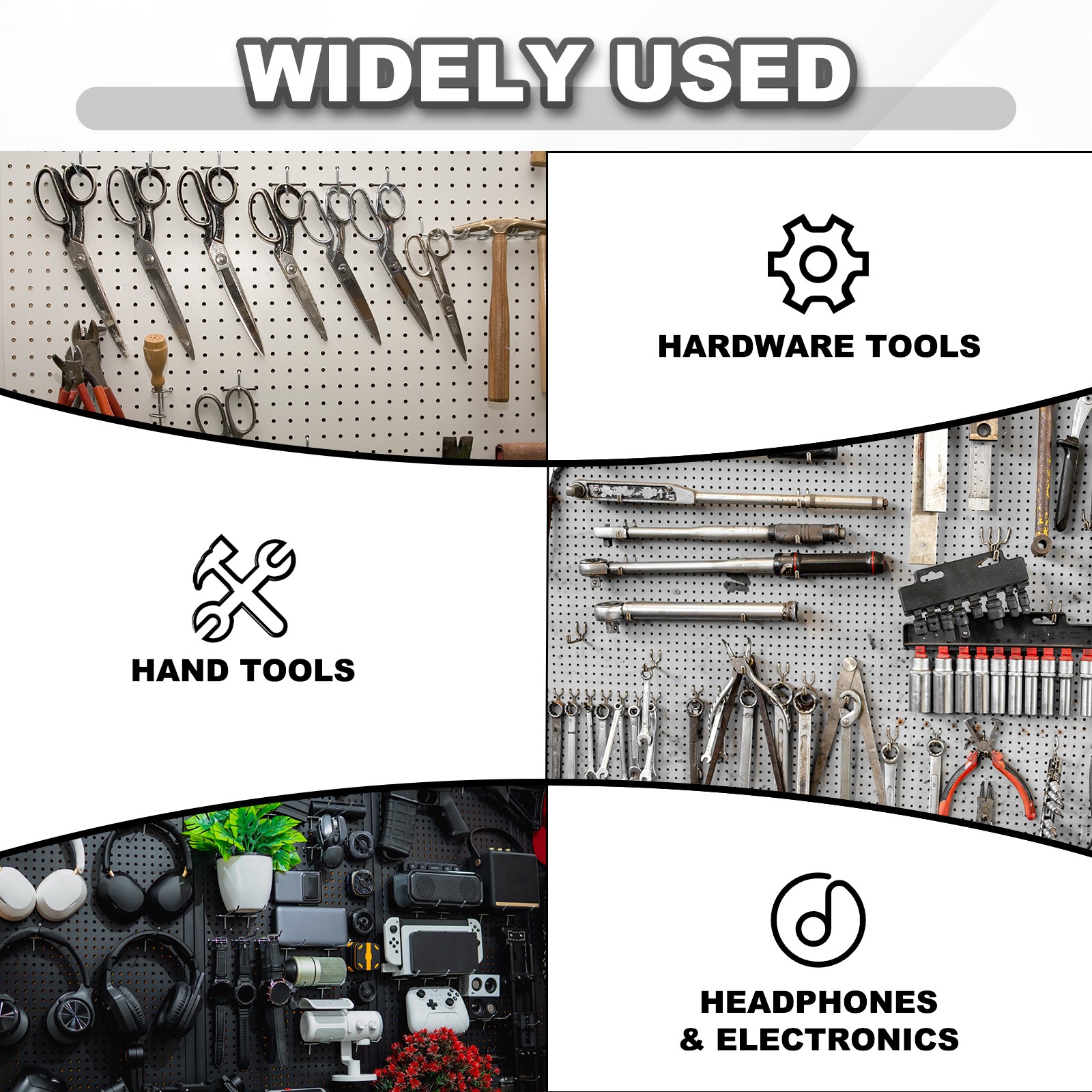 20 Pcs Pegboard Hooks, 5.9" Peg Board Hooks Kit, Silver Tone (1mm)