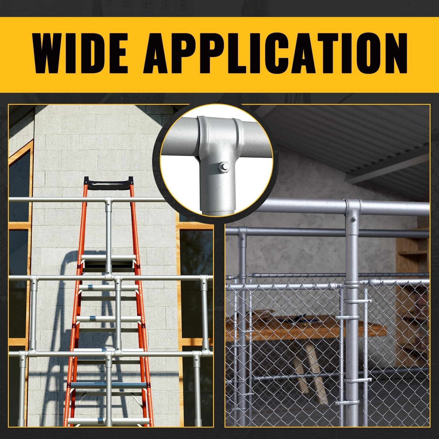 Versatile 1-5/8 Inch End Rail Clamps - Galvanized Steel Connection Set (4 Pack)