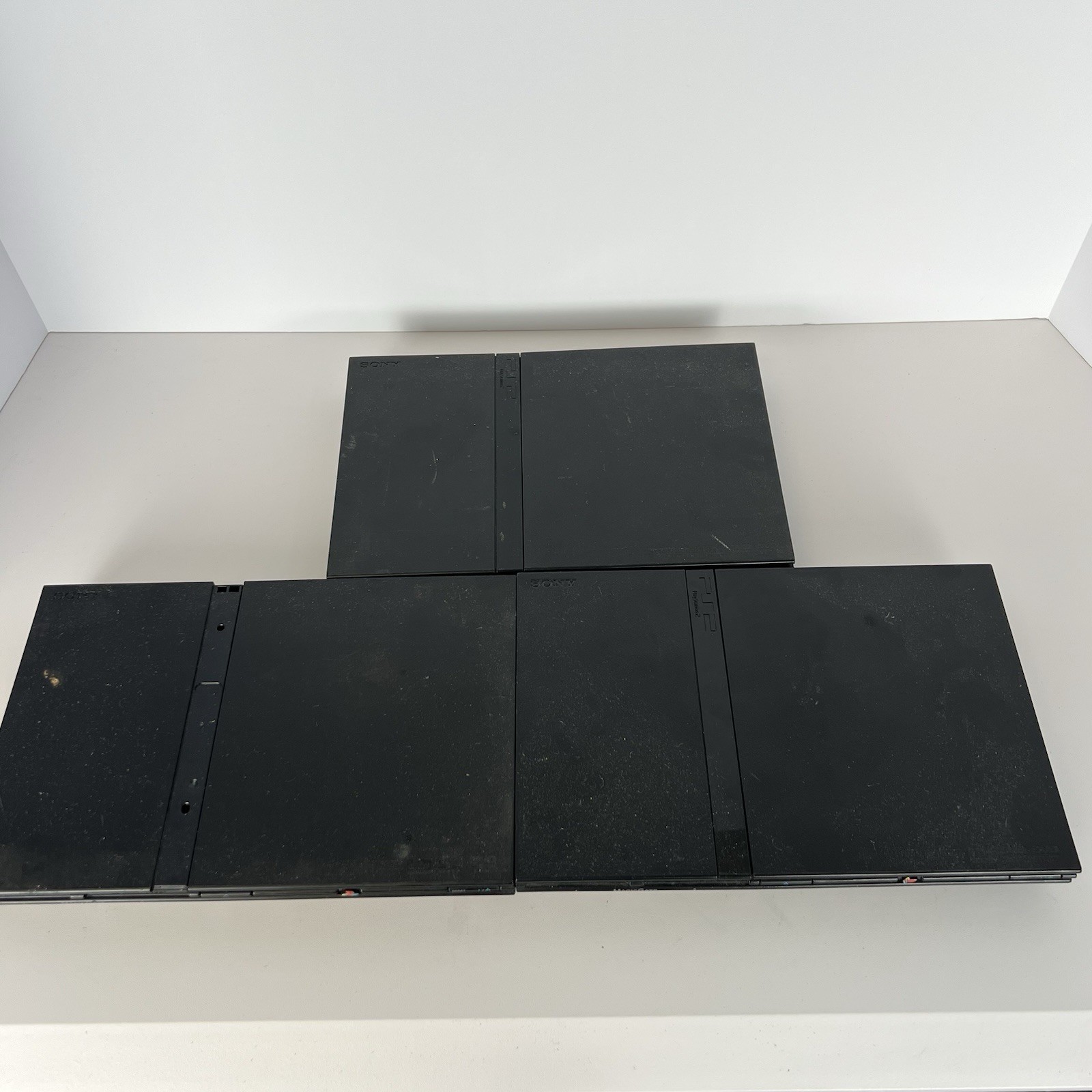 Lot of 3 Sony PlayStation 2 PS2 Slim Consoles Black For Parts/Repair