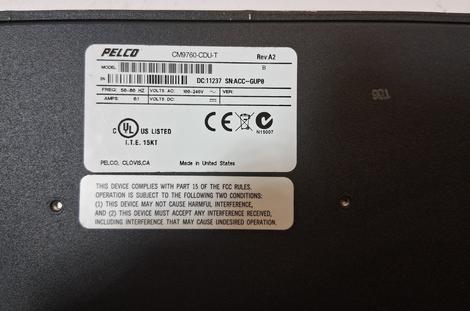 PELCO CM9760-CDU-T CODE DISTRIBUTION UNIT