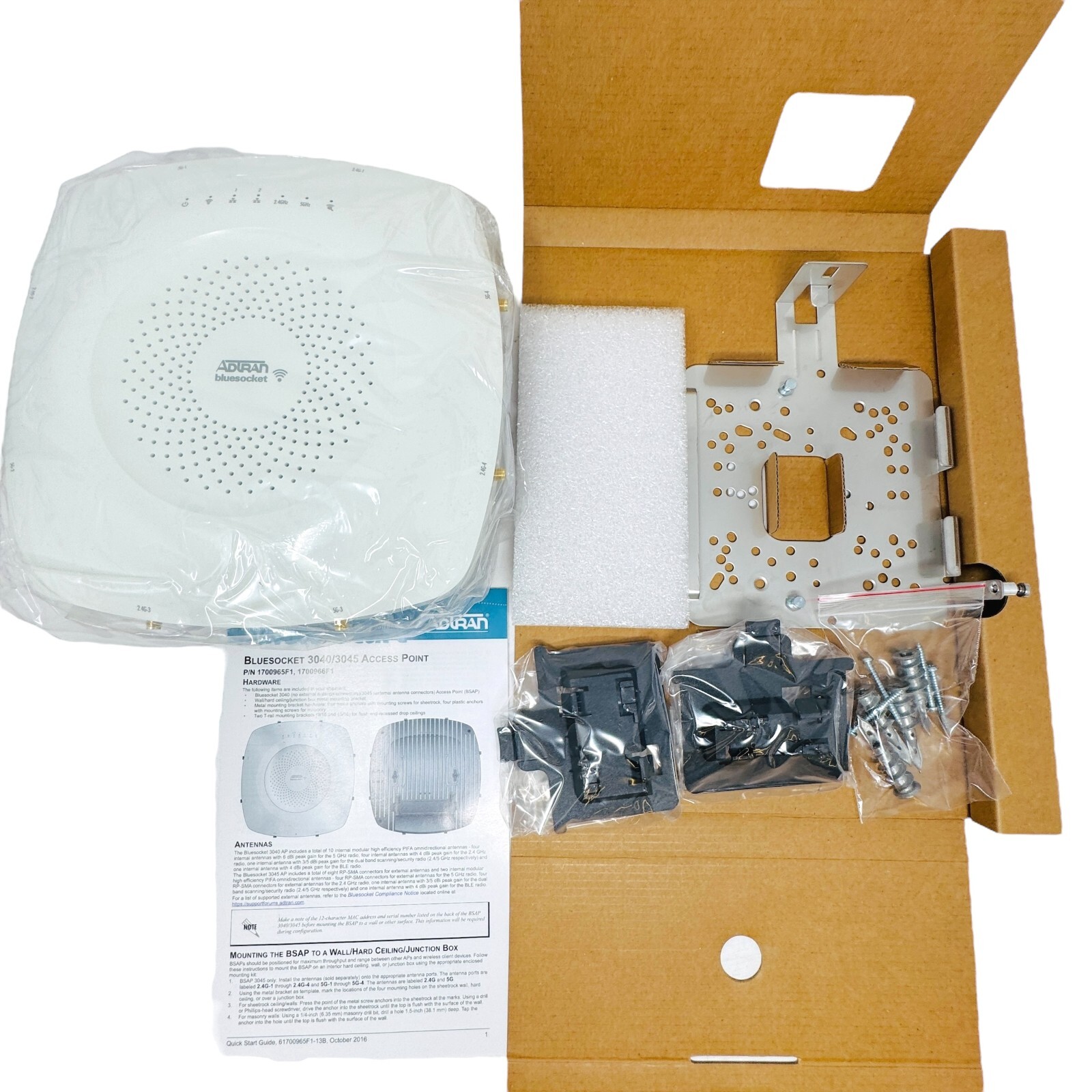 Adtran Bluesocket BSAP-3045 Wireless Access Point 802.11 abgn/ac 1700966F1, New