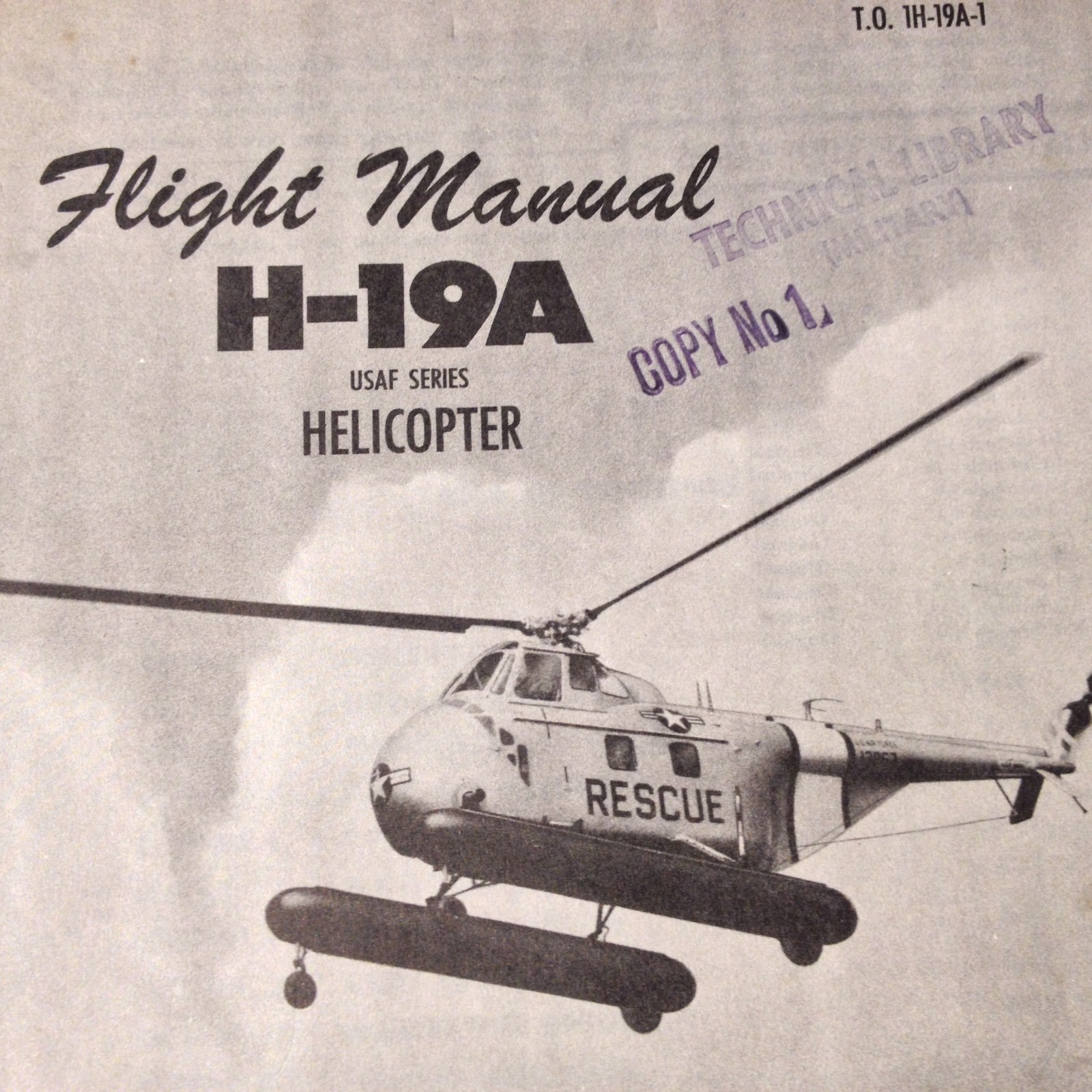 Sikorsky H-19A Chickasaw Helicopter Rotorcraft Flight Manual