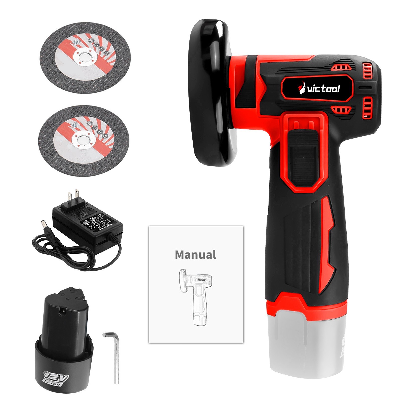 3 Inch 12V Lithium Electric Angle Grinder Handheld Polishing Grinding Power Tool