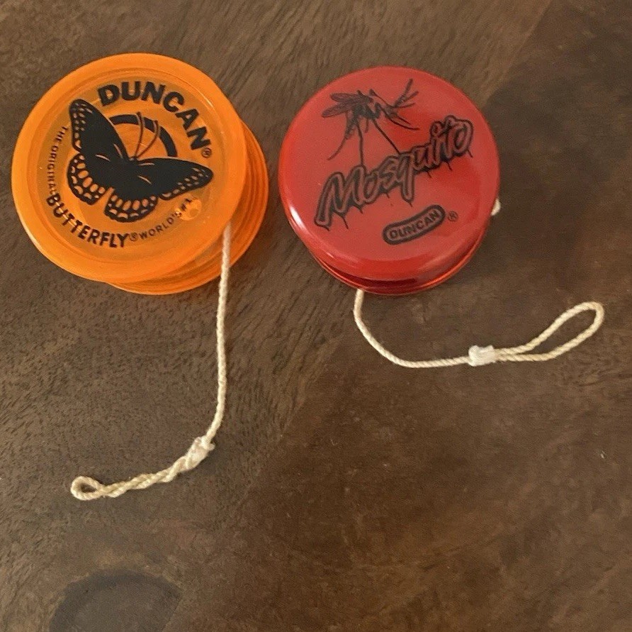 Lot of 2 Duncan Yo-yo Vintage Mosquito Dragonfly - Duncan The Original Butterfly