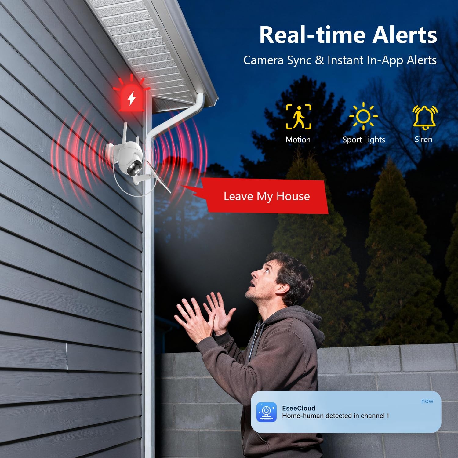 4MP Solar Security Camera Wireless Outdoor, 355° Pan Tilt Motion Tracking, Co...