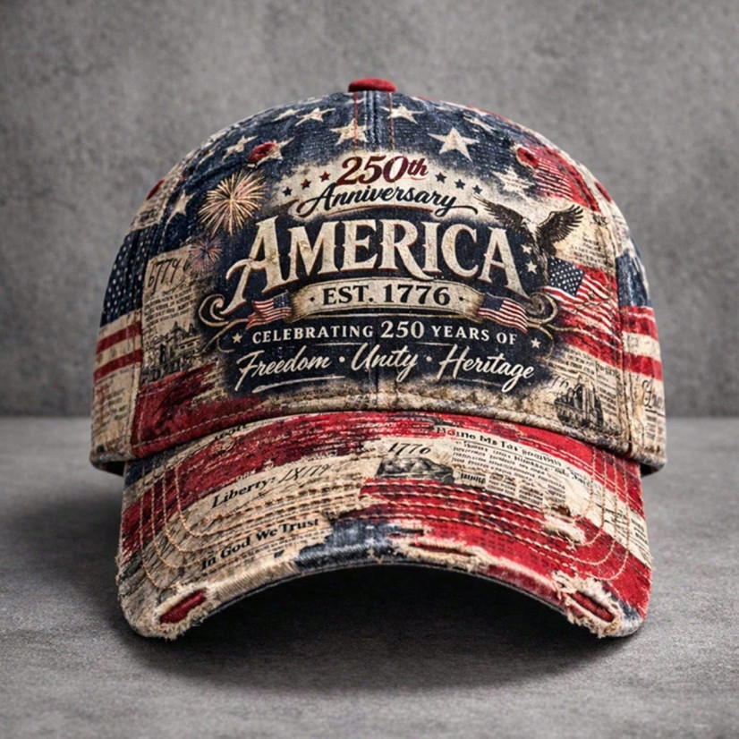 USA 250th Anniversary Hat 1776-2026 Patriotic American Flag Cap