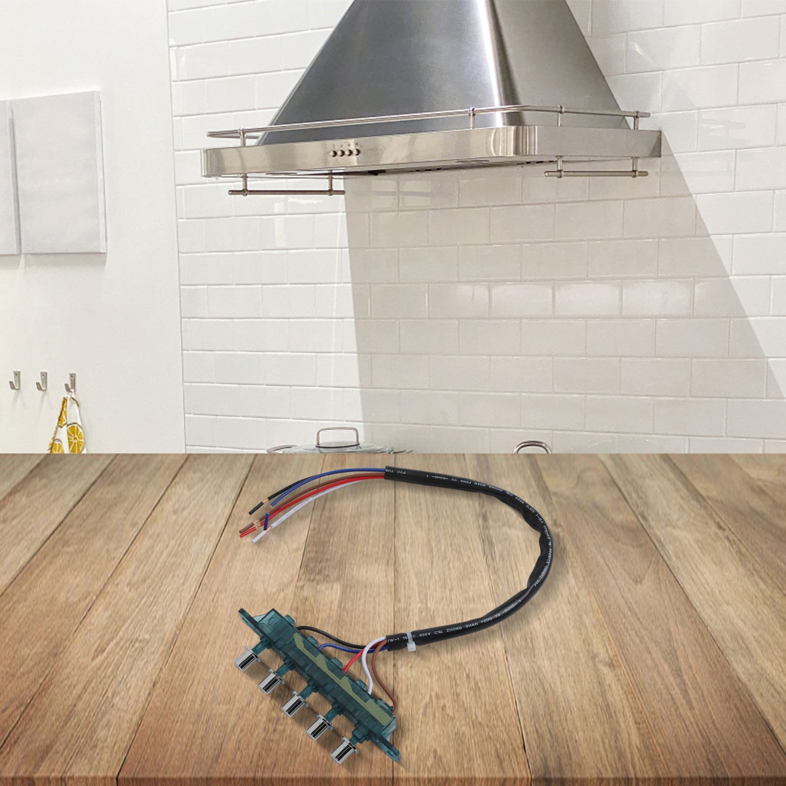 Kitchen Range Hood Switch Button with 5 Functions for Safety and Control