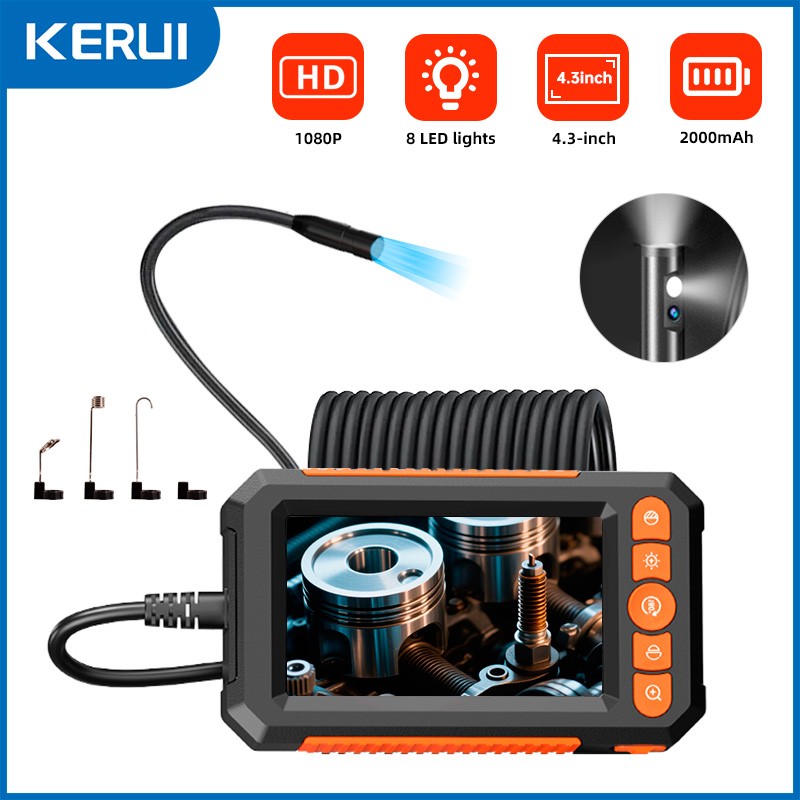 Dual Lens Auto Repair Camera 10M IP67 Waterproof Endoscope Built LCD Screen
