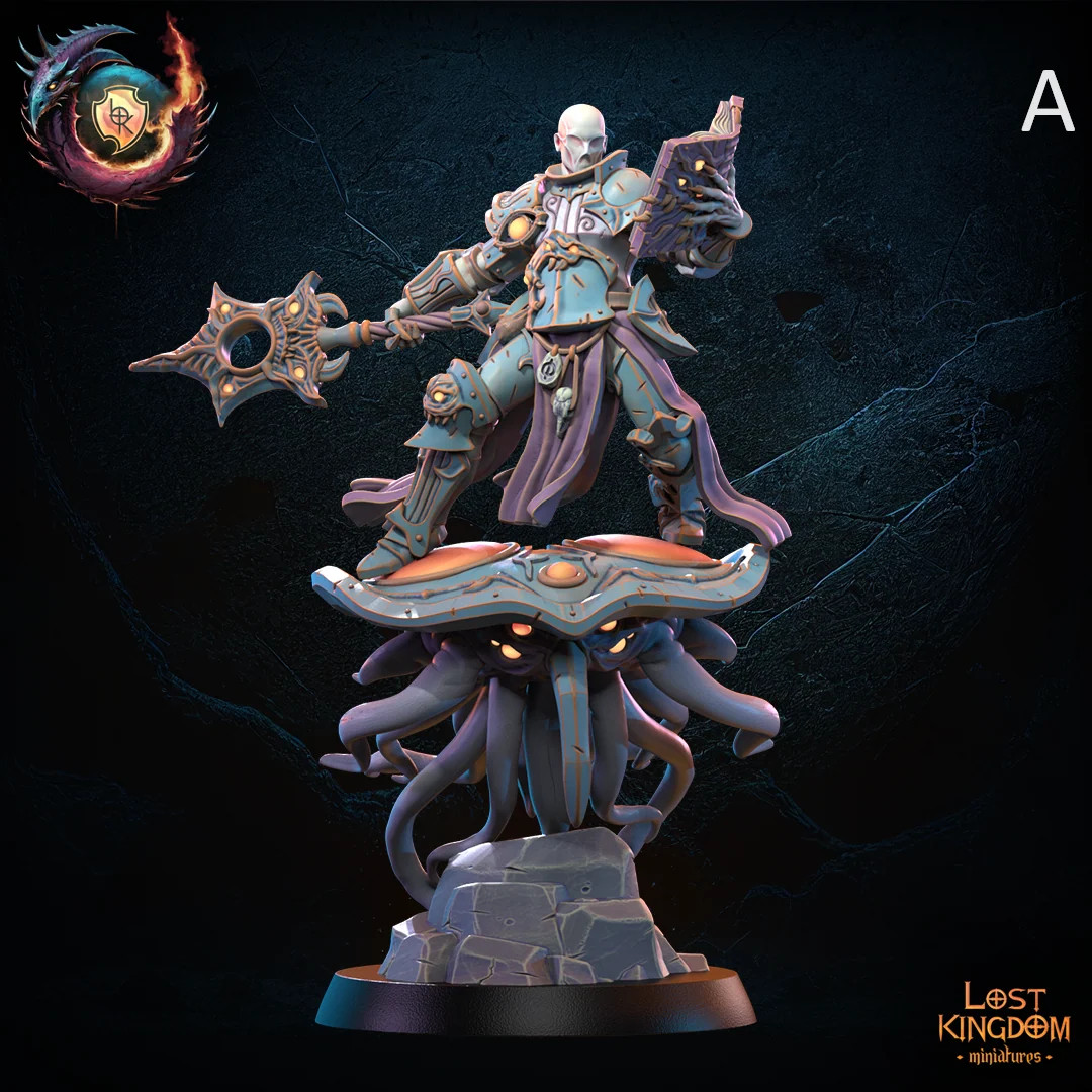 Chaos Magus on Demon Disk (Set of 6) - 28-32mm - Resin Tabletop Miniatures
