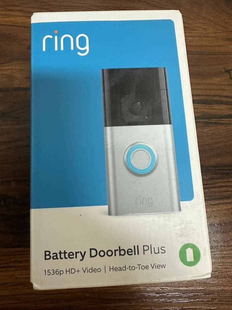 New Sealed RING, Battery Doorbell Plus 1536p HD+ Video Head-to-Toe View Camera