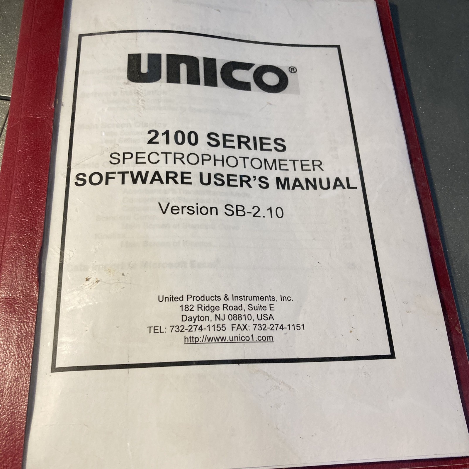 Unico Model 2100 Spectrophotometer 5nm Slit, 1200 Lines/mm With Manual