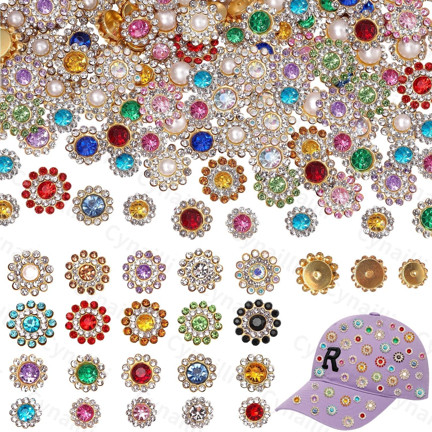 160 Pcs Jewels for Hats, Sew on Rhinestones for Bedazzling, 10/12/14 mm Crystal