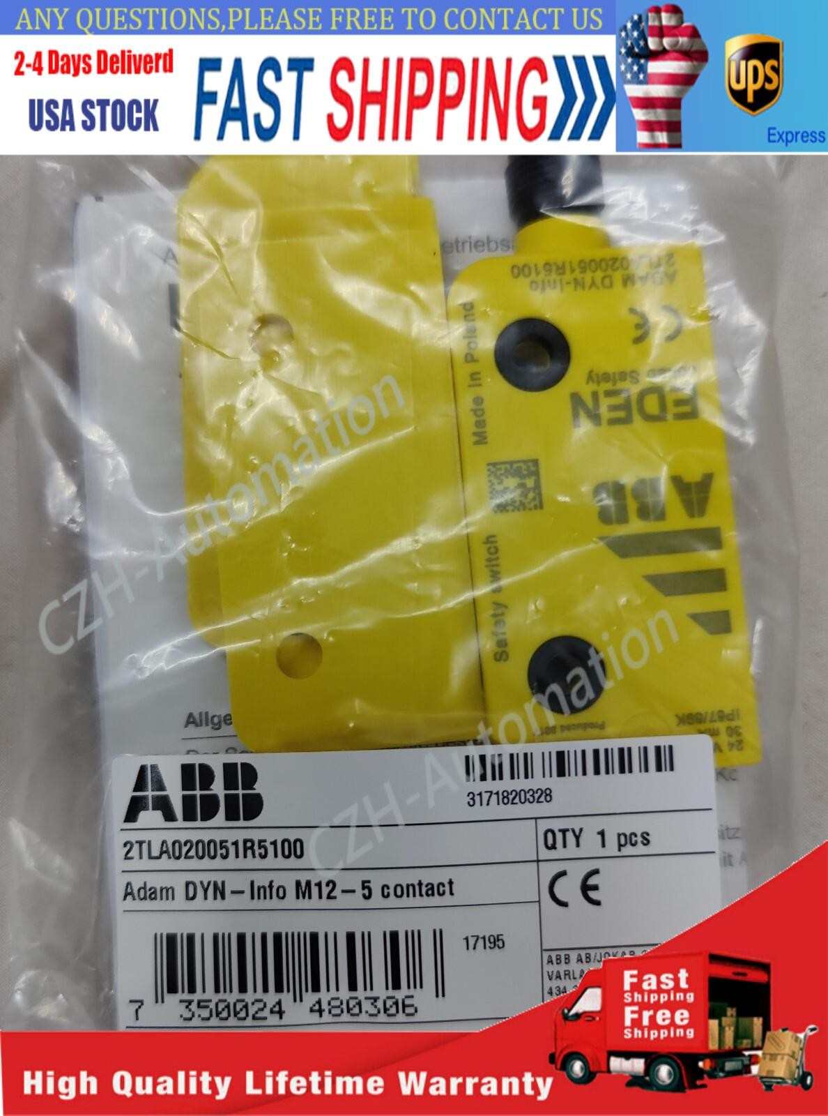 New In Box ABB 2TLA020051R5100 Adam Safety Sensor Unit Fast Shipping