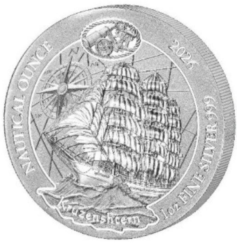 Rwanda 2026 Nautical Series Kruzenshtern 1 oz Silver BU Coin sealed